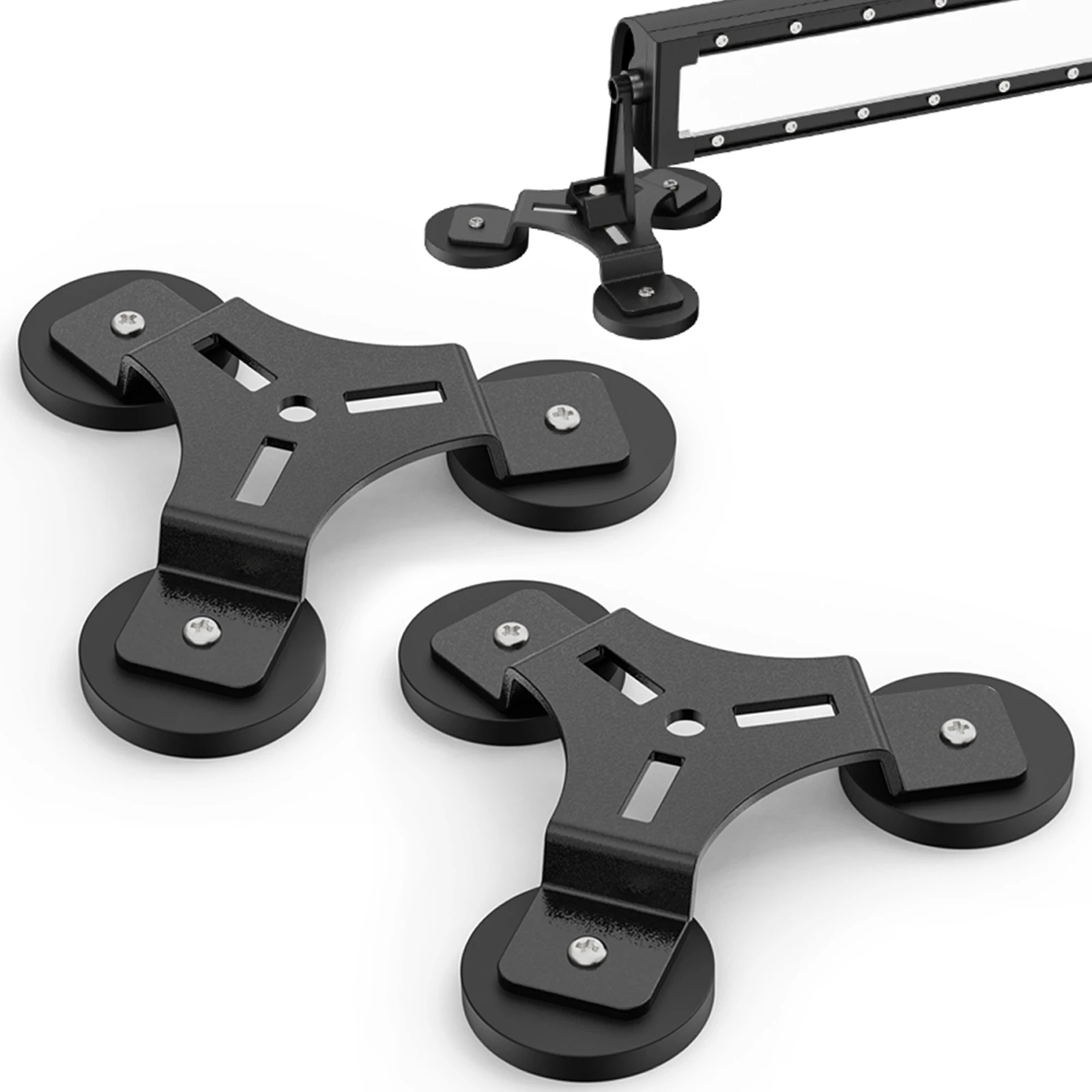 2Pcs Heavy Duty Light Bar Mount Brackets Universal Magnetic Base Powerful Mounting for Off Road Lamp Fog  TUV SUV Truck Jeep