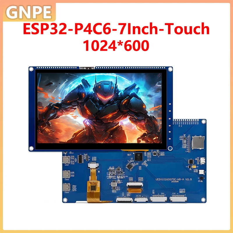 Плата разработки ESP32-P4 с 7-дюймовым емкостным сенсорным ЖК-экраном 1024x600 TFT, модуль дисплея ESP32-C6 с поддержкой Arduino LVGL