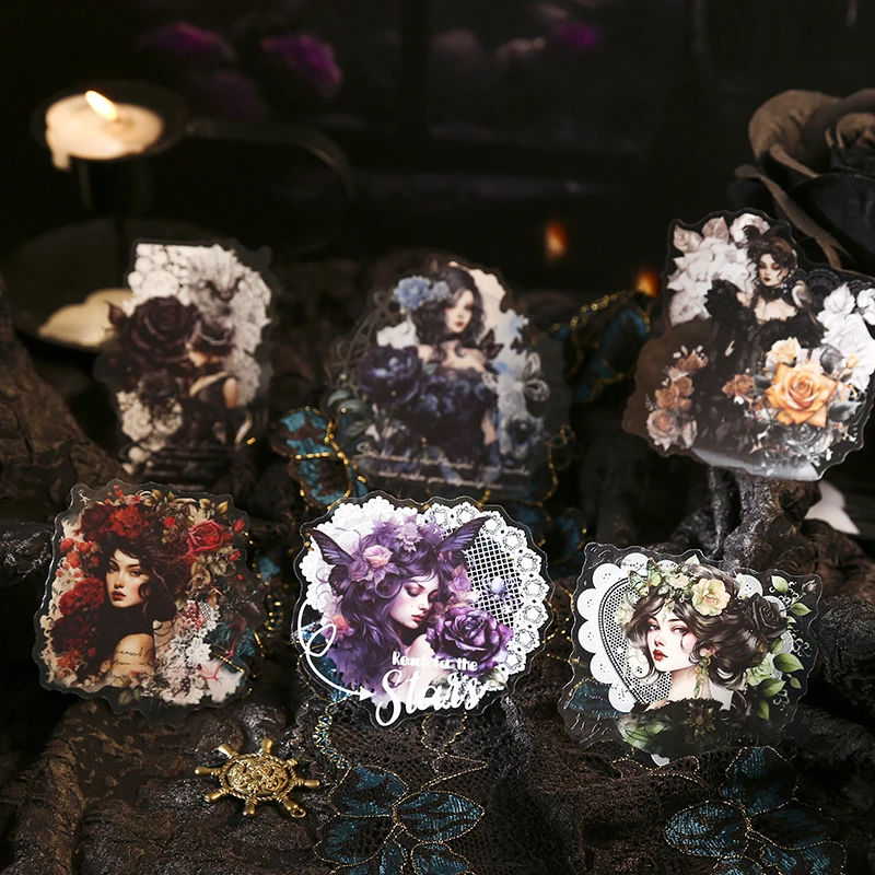 6 styles 10 pcs Gothic dream weaver series Lace figure Collage stickers Scrapbooking Material Diary Album Junk Journal Supplies