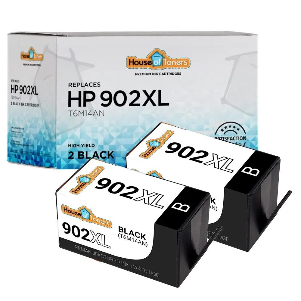 2 Pack Replacement HP 902XL Black Cartridges for Officejet 6951 6958 6962 6979