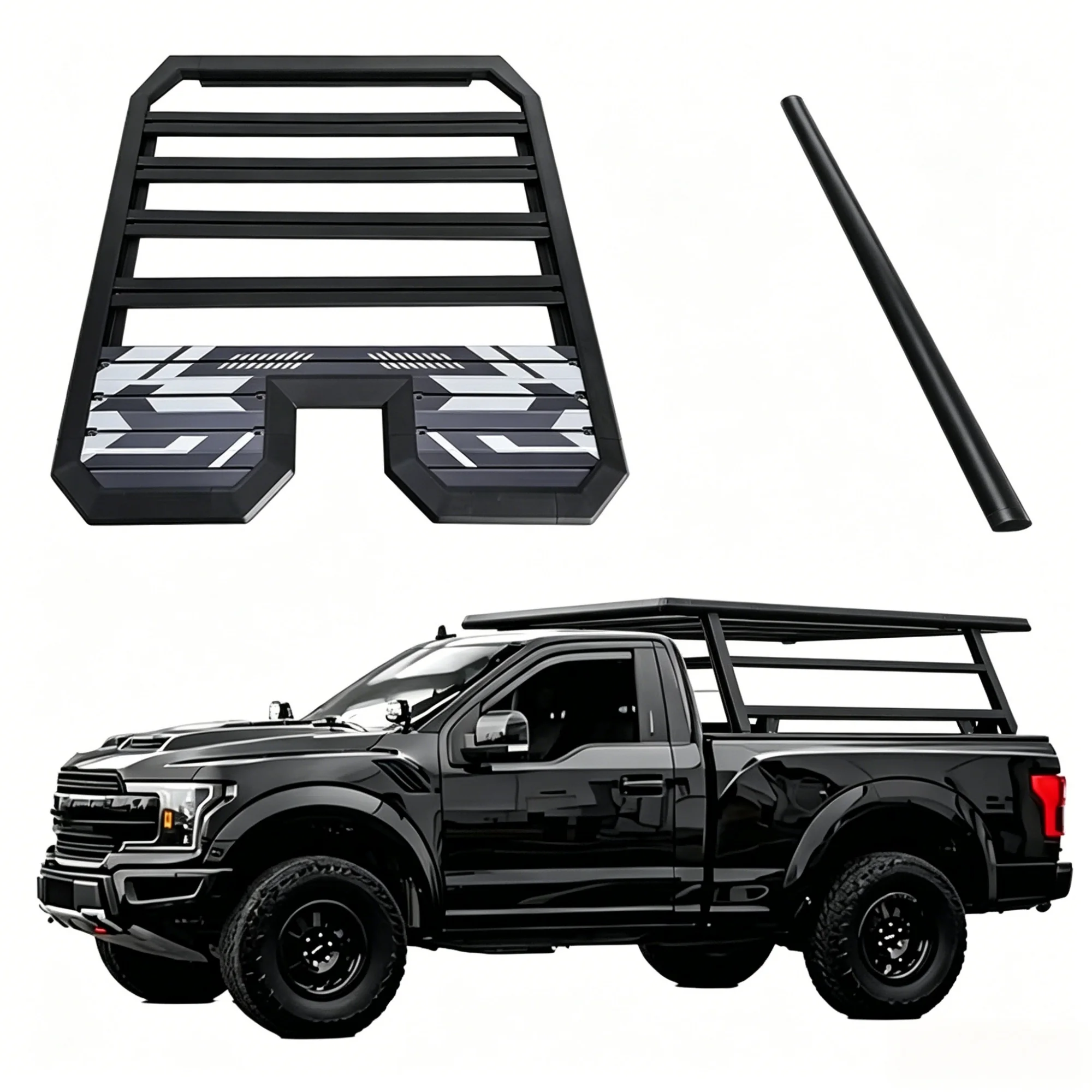 Dream Car Modification Aluminum Alloy Car Roof Rack Platform Ladder Hanging Board Backpacks Crossbar Subaru 100kg Capacit