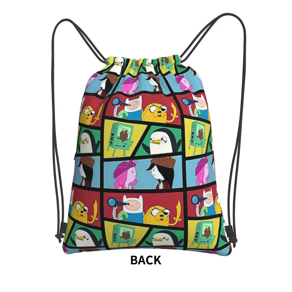 Adventure Time Pirates Backpacks Drawstring Bag Fashion Drawstring Bundle Pocket Sundries Bags For Travel Sport Man Woman