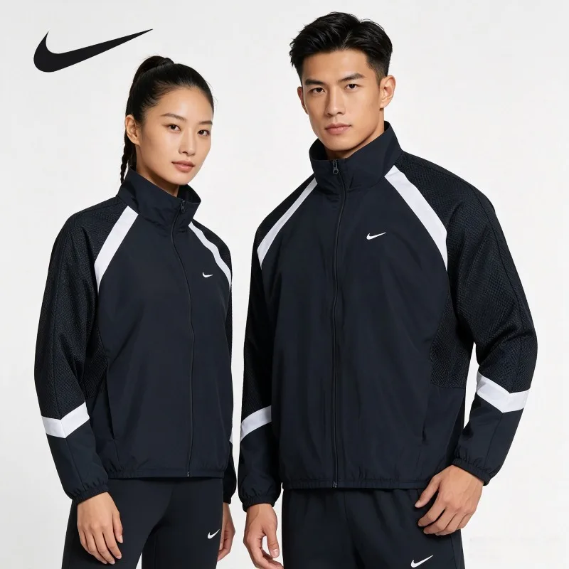 

Nike Unisex Classic Logo Jacket Spring Fall Neutral Loose Daily Travel Windbreaker CoatHV3364-010 1PCS