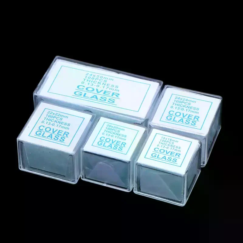 100Pcs Transparent Square Rectangle Glass Slides Coverslips Coverslides For Microscope Optical Instrument Microscope Cover Slip