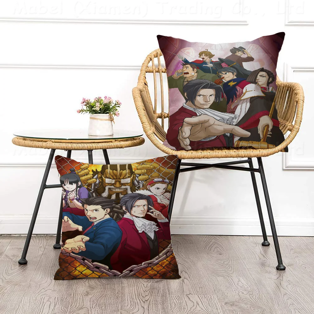 

Ace Attorney Anime Pillowcase Toon Gift Cushion Cover Bedroom Home Sofa Chair Seat Decor Pillow Case