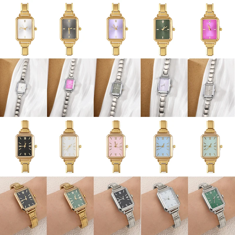 New Y2K Fashion High Quality Square Stainless Steel Watch Bracelet For Men Women Friend Birthday DIY Jewelry Gifts