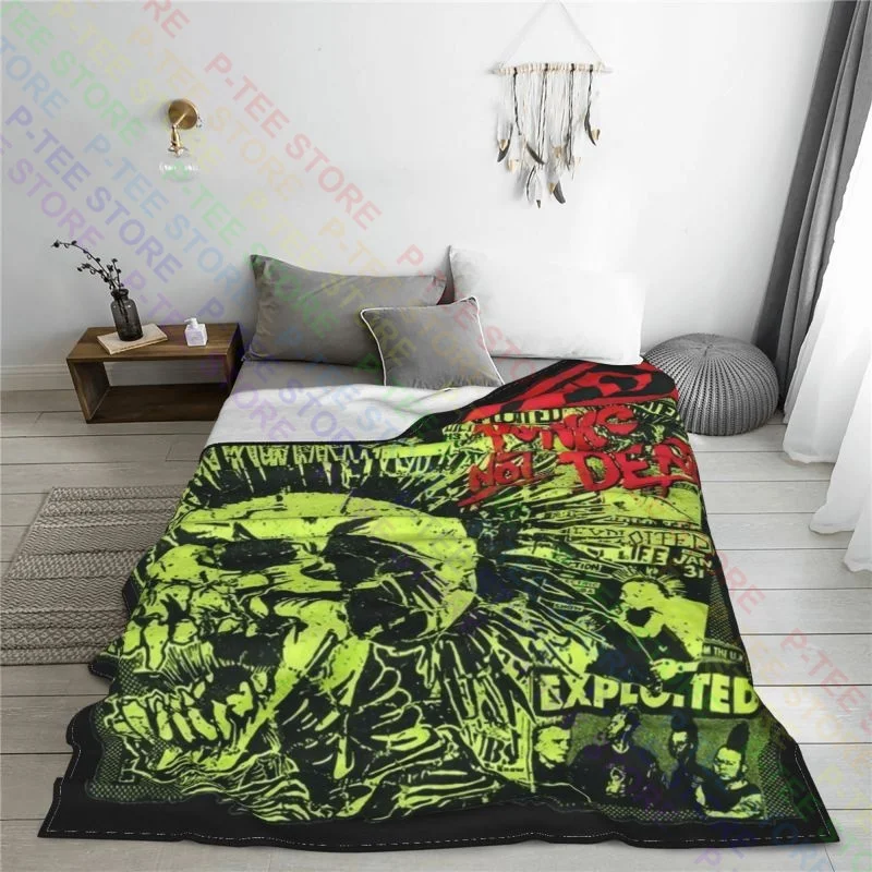 The Exploited Punks Not Dead Punk Metal Rock Thrash Band Blanket Fluffy Four Seasons Couch Blanket