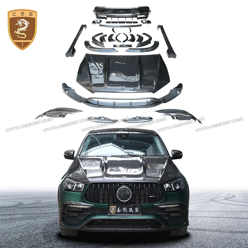 

Top Style Car Wheel Eyebrow Fender Extension For Benz GLE Coupe C167 Dry Carbon Fiber Side Fender Front Bumper Guard Air Vent