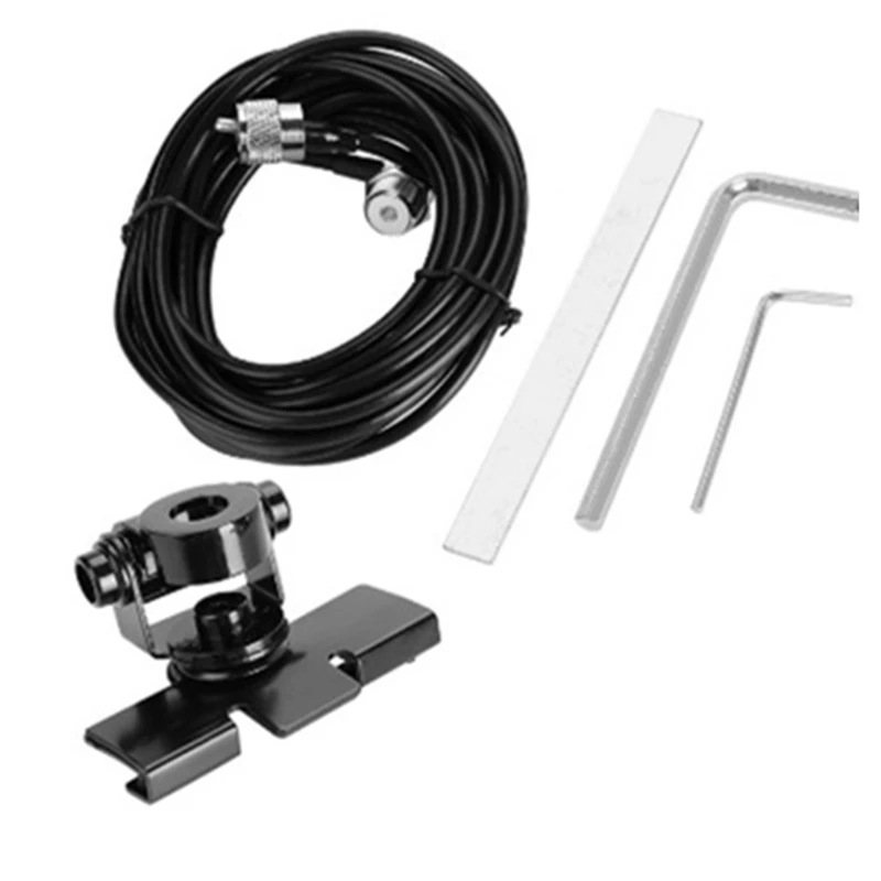 RB-400 Mobile Antenna Mount Bracket Clip With 5M Extension Coaxial Feeder Cable For Baofeng/TH-9800/TH-7800 Easy Install