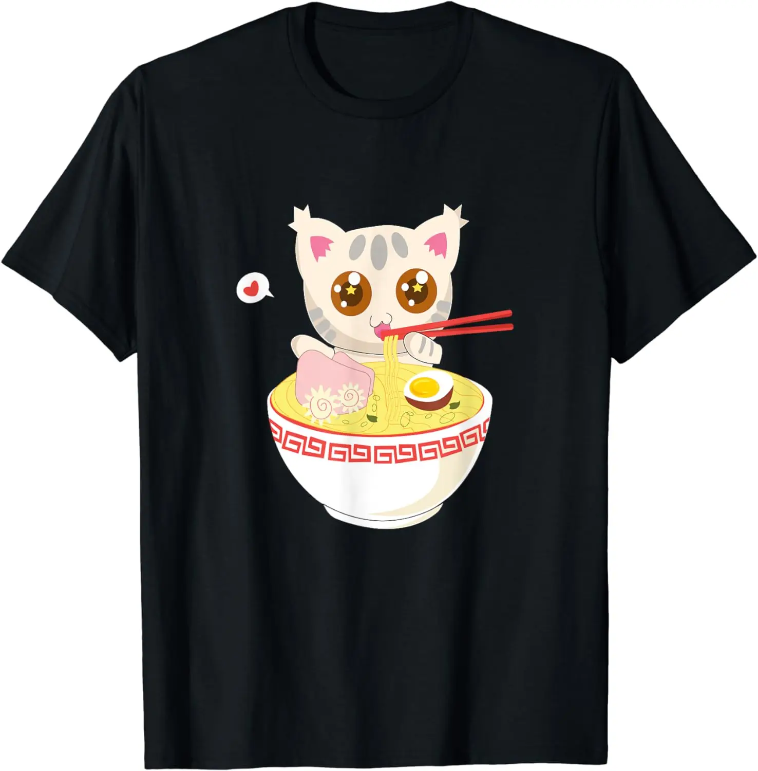 Korean Clothes For Teen Girls Japanese Fashion Ramen Cat T-Shirt