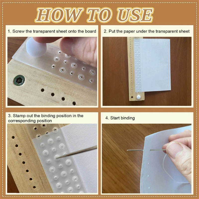 

Bookbinding Tool Scrapbooking Supplies with Hole Punching Tool Sewing Needle Punching Base Hole Puncher Sewing Needle
