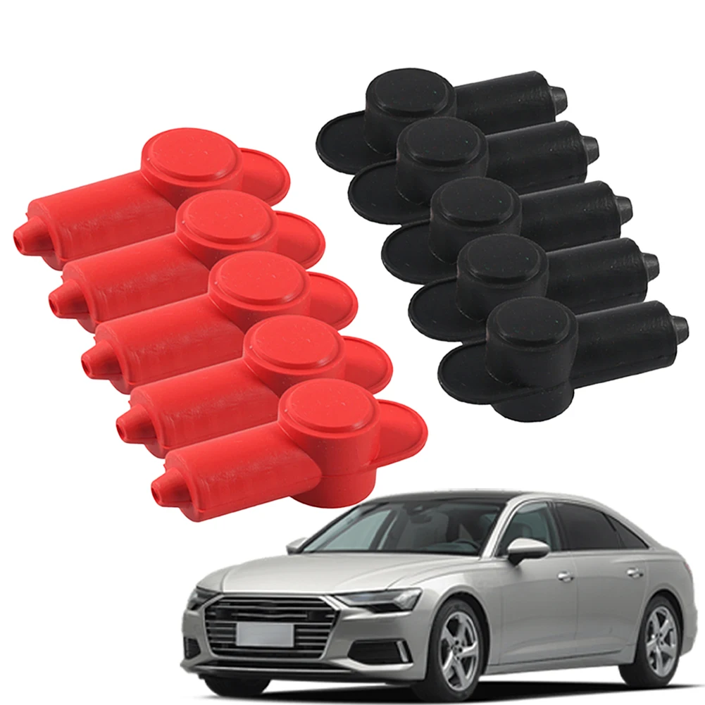 

10 Pack Car Battery Pile Head Protective Caps Battery Flame Retardant Insulation Sheath Protection Cover Car Accessories