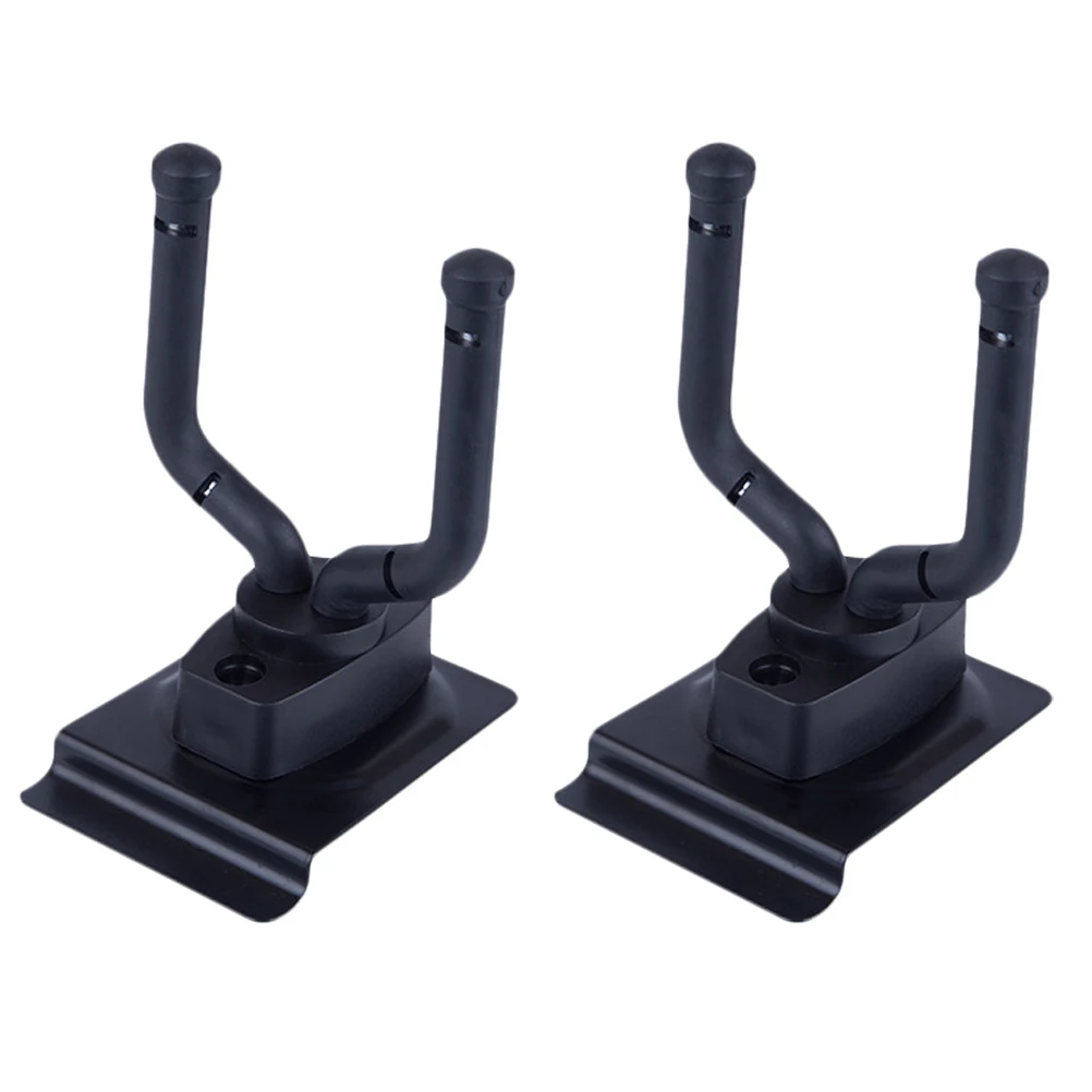 

2PCS Guitar Wall Hook Wall Mount Groove Plate Rack Plastic Bracket Hanger for String Instrument Folk Guitar (Black)