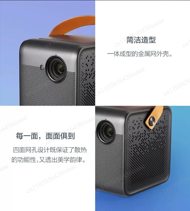 Home outdoor 1080P full high definition 3D portable projector living room bedroom lithium battery life side projection autofocus