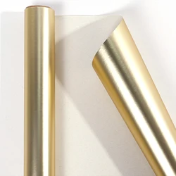 1 Roll Gold Wrapping Paper 17 Inch X 9.85Feet - Wrapping Gifts Gold Pearlized Paper for Birthday, Holiday, Wedding, Baby Shower