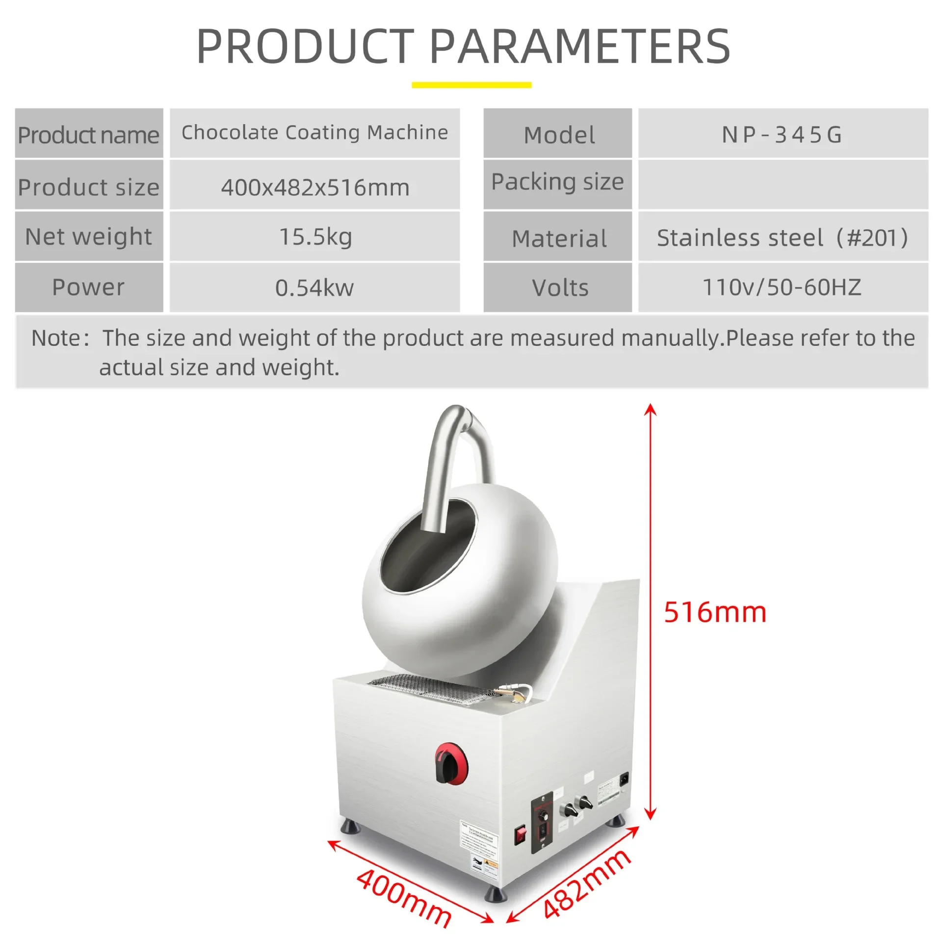 Stainless steel coloring chocolate coating icing machine round pot granulator coating machine
