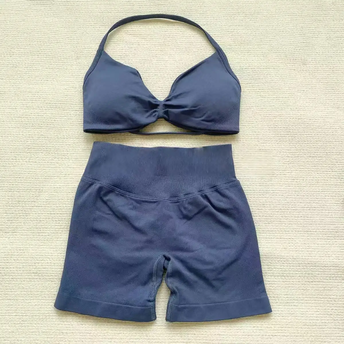 2-delige D-F logo bh-short set naadloze yoga top fitness set dames beauty back exercise running sport set fiets outdoor set