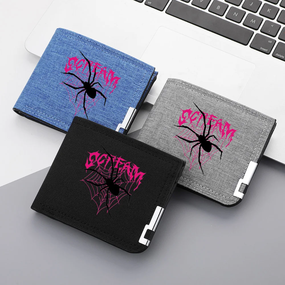 جديد الرجال المحفظة قماش مزدوجة قابلة للطي سستة عملة جيب لحاملي بطاقات الهوية حاملي البطاقات القصيرة المحفظة