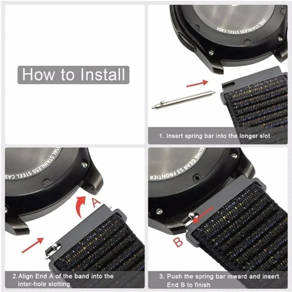 22mm Nylon Loop For Zeblaze Stratos 2 3 Bracelet Strap For Zeblaze GTR 2 GTS 3 3 Pro Plus Vibe 7 7Pro Btalk Beyond 2 Wristband