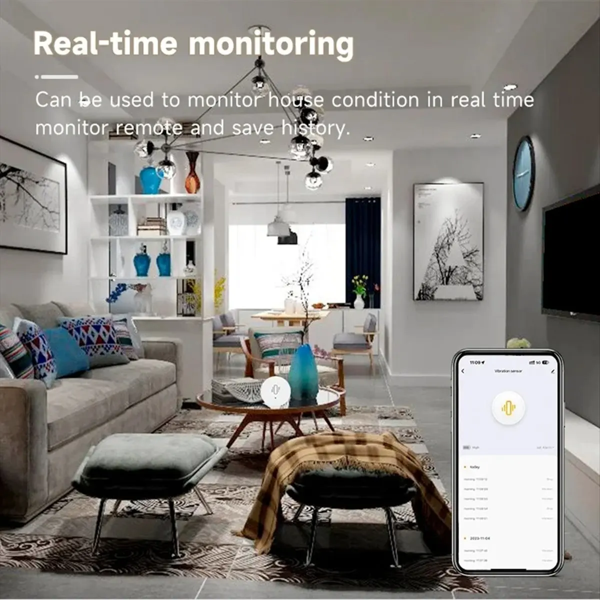 NNnew Tuya ZigBee Smart Vibration Sensor Real Time Monitoring Door Window Detection Alarm Smart Security Protection System