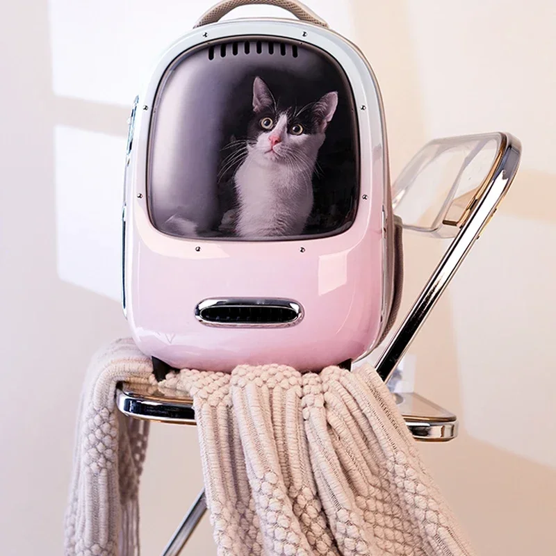 Pet Fresh Air Cat Bag, Portable Bag for Going Out, Double Shoulder, High-capacity Space Capsule, Cat Bath, Magic Weapon Backpack