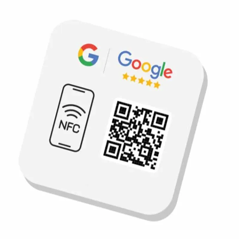 Google Review QR Code Sign Social Media One Tap Contactless NFC QR Code Stand Display For Business Retail Store Review NFC Tag