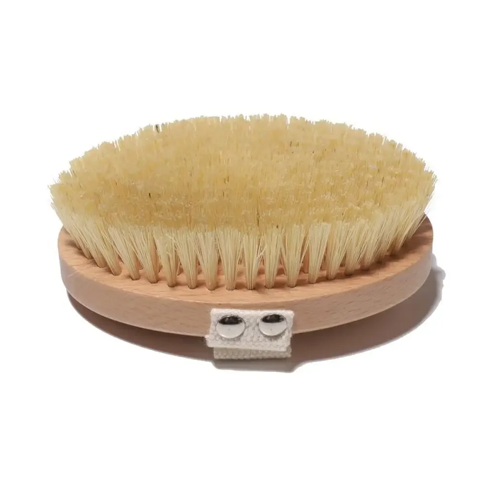 Oval Beech Massage Brush Sisal Bristle Extended Body Dry Brush Handheld Bath Brush Oval Bristle Spa Wellness Accessories Hot