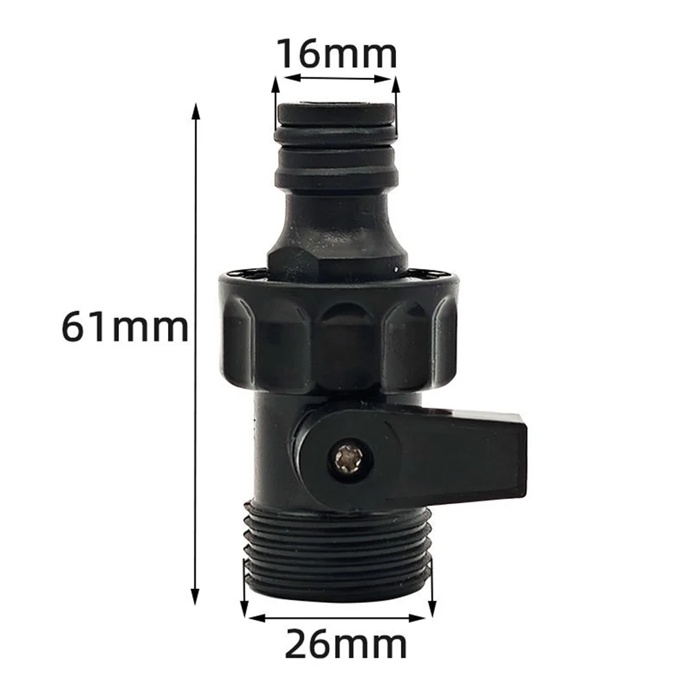 1pcs Plastic External 6point Nipple Valve Flower Watering Nozzle Handle Switch Quick Connectors Black 61*26mm