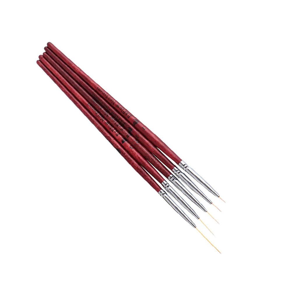 

5pcs Liner Set Nail Art Design Fine Detailing Drawing Tool Diy Manicure Salon Home Small Lightweight Polish Tool Flowers