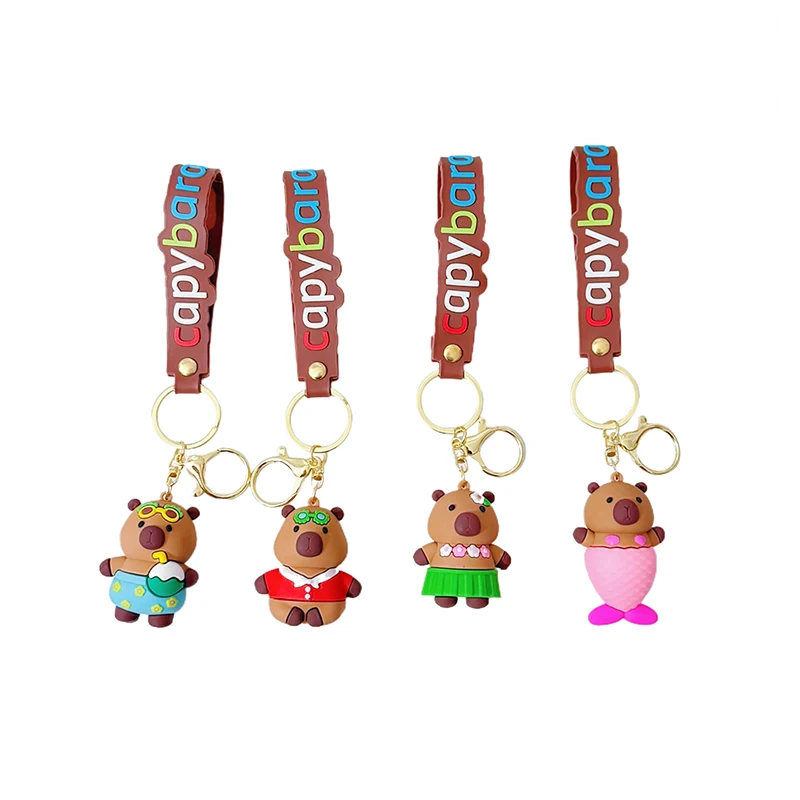 Capybara Rodent Capybara Pvc Pendant PVC Simulation Capybara Capybara Pvc Keychain Cute Capibara Anime Keyring