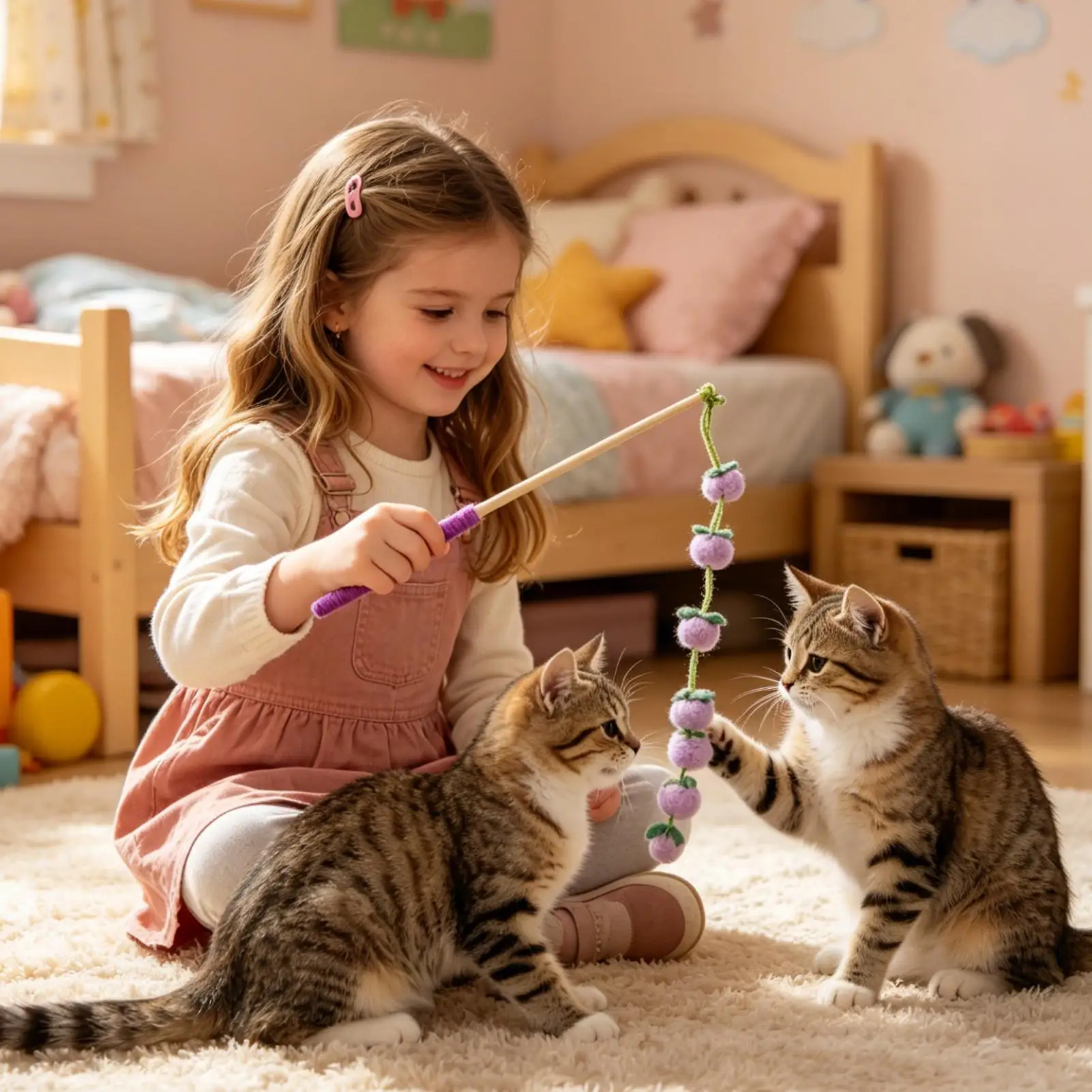 Interaktives Buntes Band-Katzenspielzeug Lustiger Frucht-Katzenstab Satin-Neckspielzeug für Katzen Kätzchen-Spielzeug Katzenbedarf – Detail 13