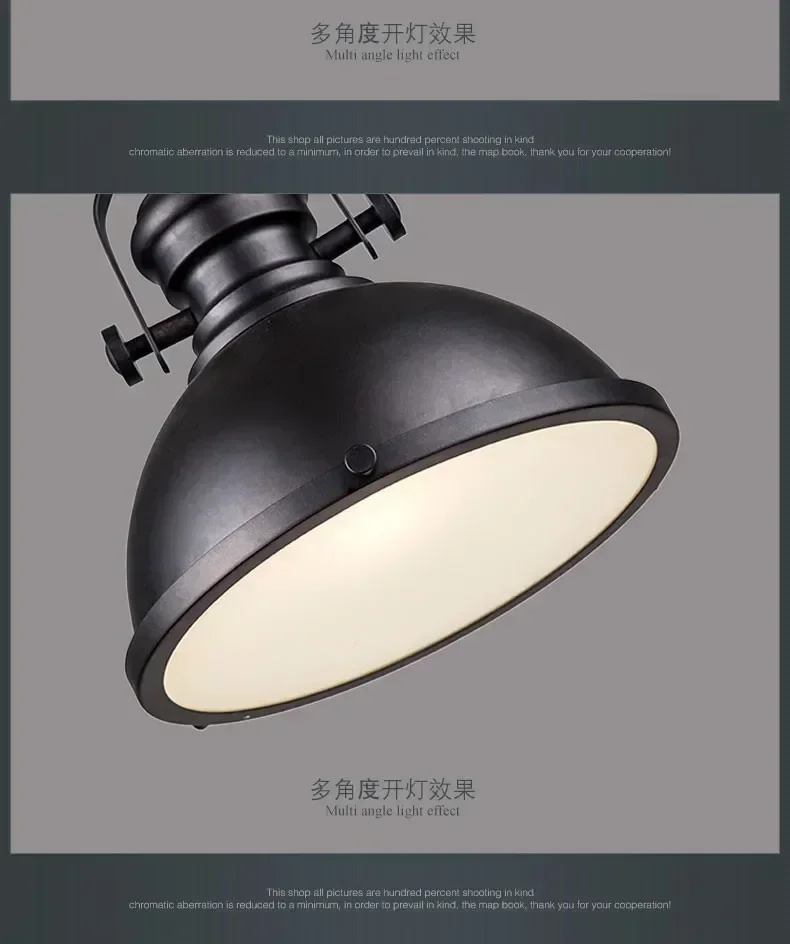 

Industrial Loft Vintage Pendant Lights Dia*32cm American For Dining Room Iron Black Painted E27 Edison Bulb Home Lamp
