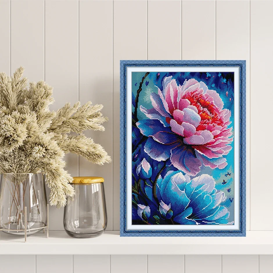 

Joy Sunday Dutchman's Pipe Pattern Cross Stitch Kits DIY Aida 16/14/11CT Printed Canvas Hand Needle Embroidery Sets Home Decor