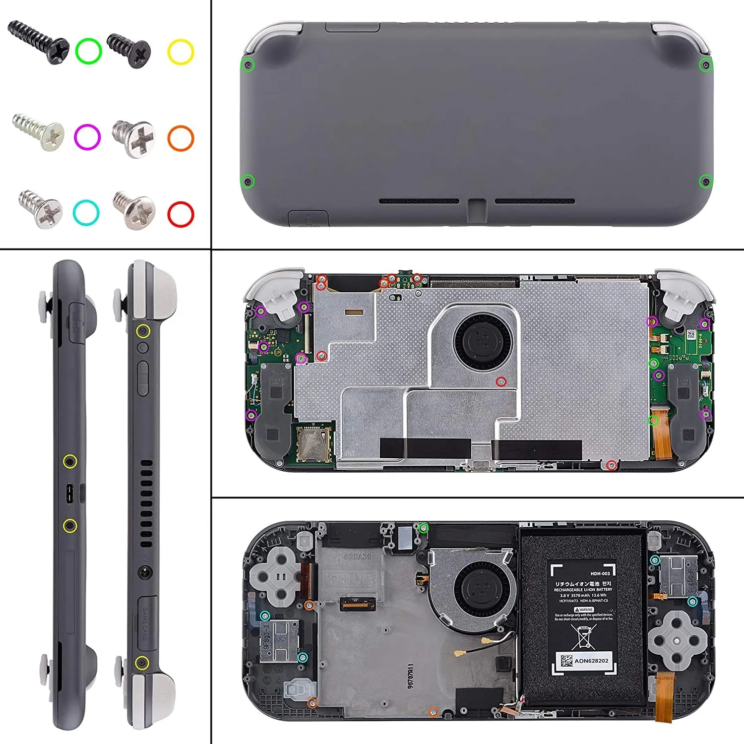eXtremeRate Full Set Buttons Repair Kits with Tools for NS Switch Lite Replacement ABXY Home Capture Keys Dpad L R ZL ZR Trigger