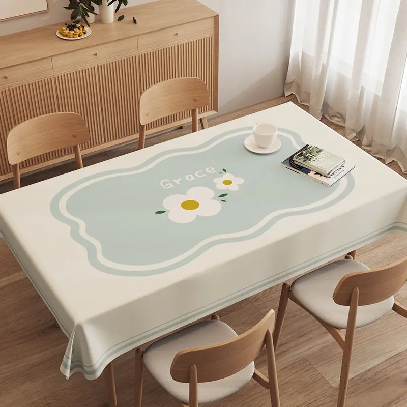 Oil-proof PVC Dining Table Cloth Ins Nordic Print Tablecloth Waterproof Anti-scald Rectangle Mantel De Mesa Kitchen Home Decor