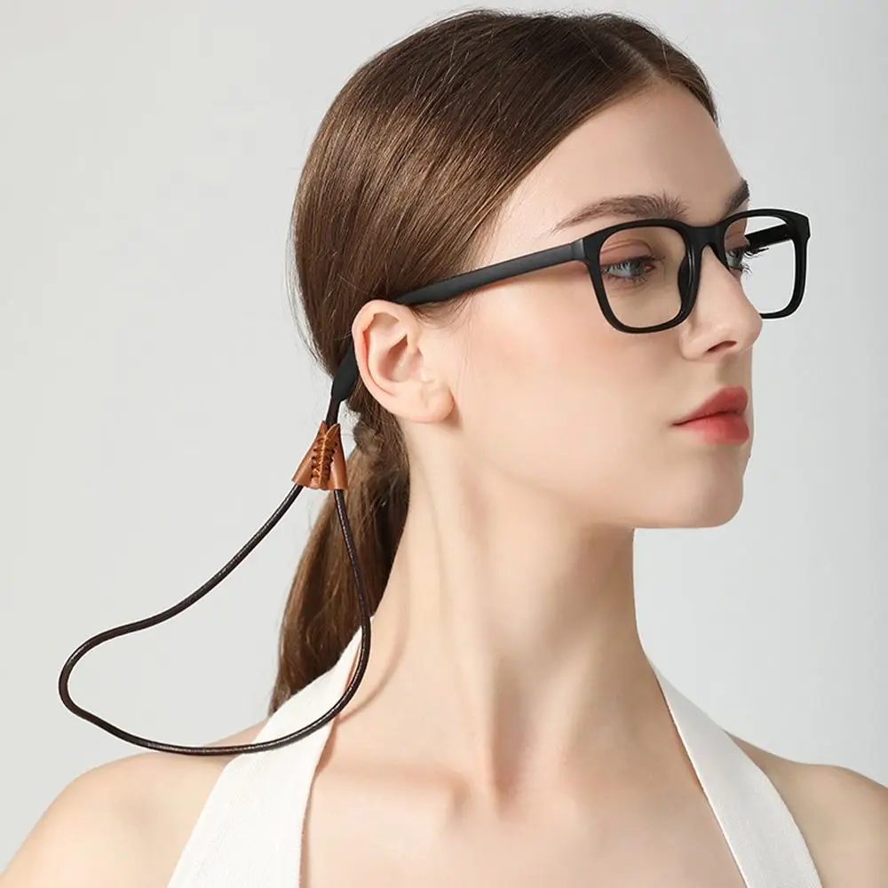 

Sports Band Holder Eyeglasses Cord Holders Glasses Lanyards Sunglasses String Rope Eyeglasses Strap Eyewear Chain PU Leather