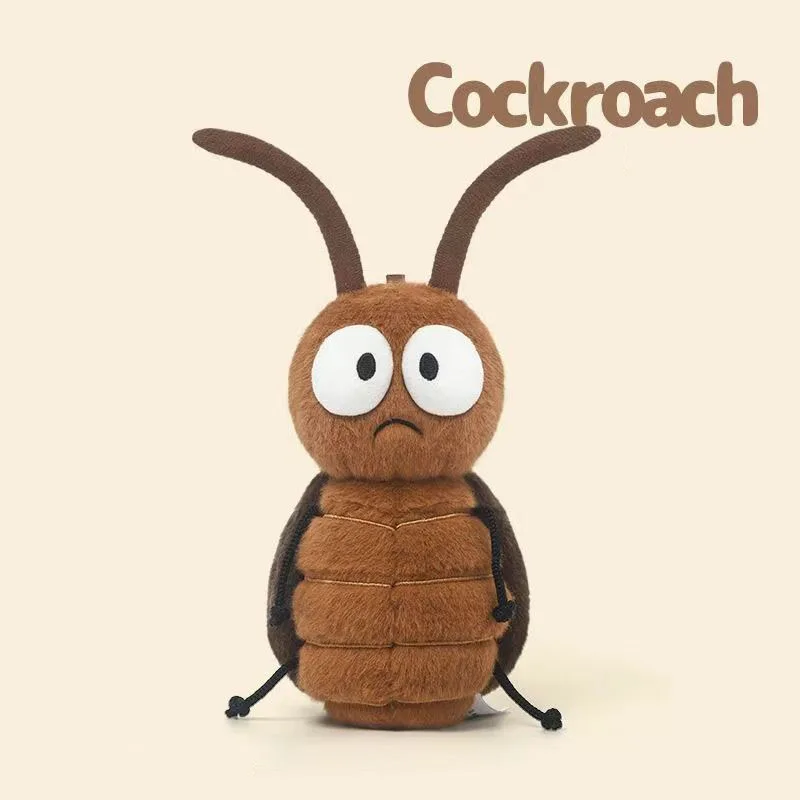 Funny Cockroach Plush Toy Soft Fluffy Stuffed Insect Animal Pillow Cute Creative Design Novelty Prank Gift for Friends Home Desk