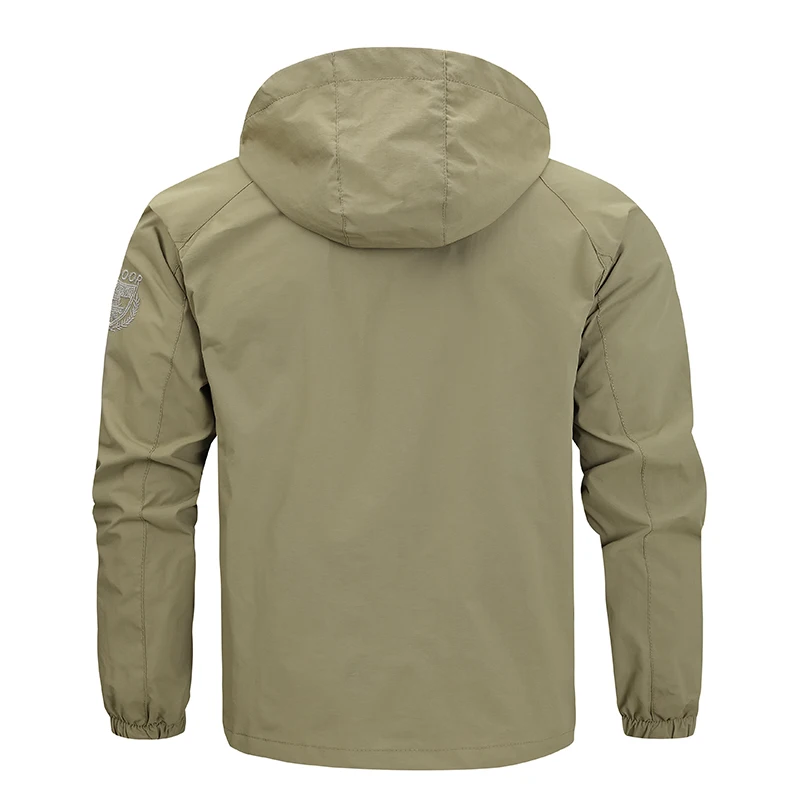 Spring Men Waterproof Outdoor Jackets Man Detachable Hat Hiking Fish Jackets Mens Multi Pocket Jogger Outwear Windbreaker Jacket