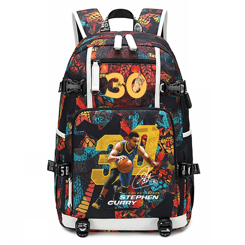 print youth backpack campus student bag outdoor travel bag large capacity suitable for boys and girls