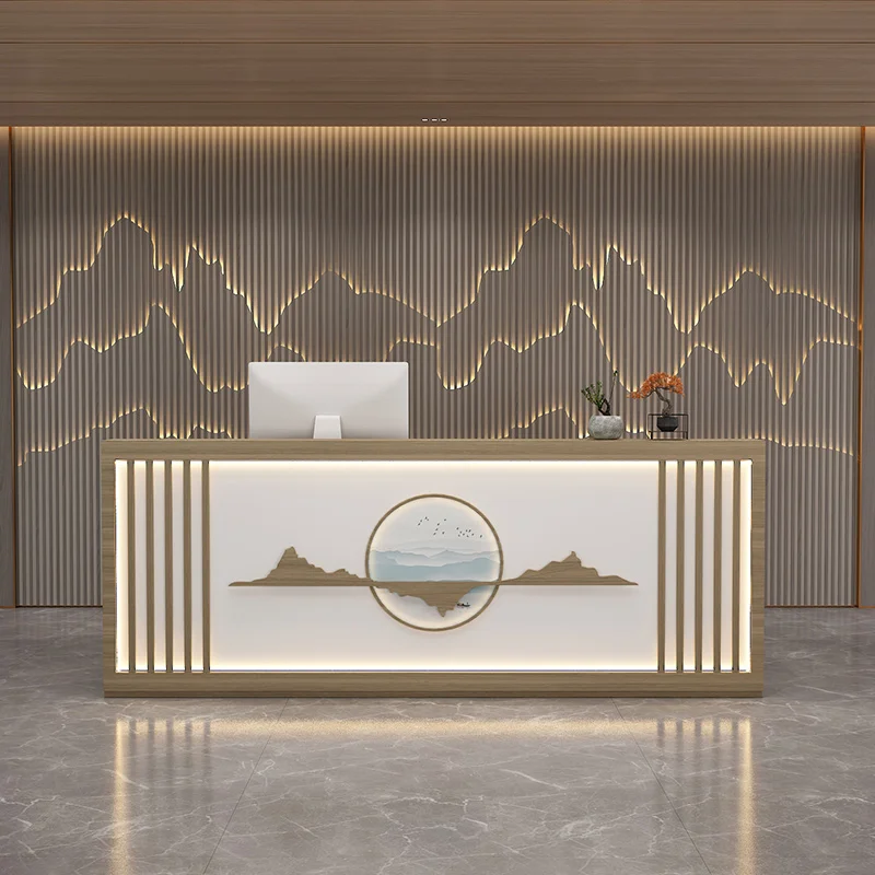 Beauty Center Reception Aesthetic Decor Counter Cosmetics Luxurious Office Desk Reseption Escritorio Pulpit Moveable Front Salon