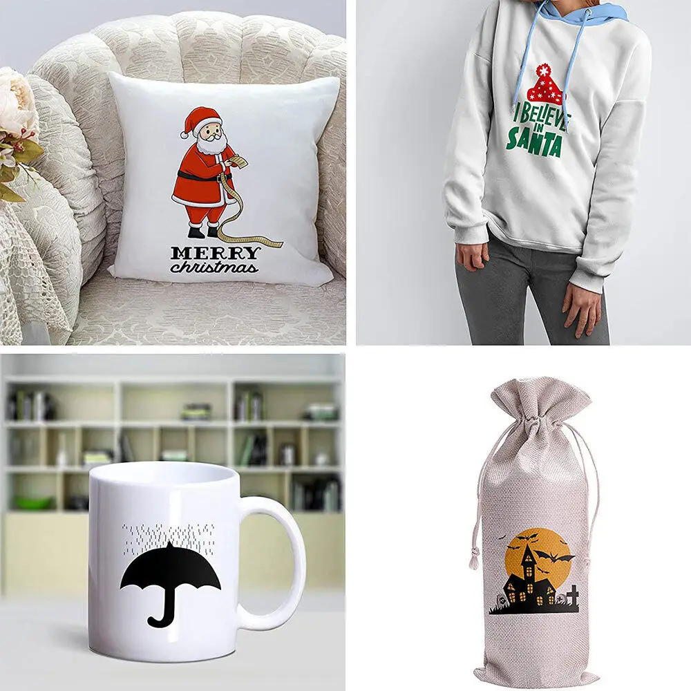 12in x 10in 7pcs Bundle Infusible Transfer Ink Sheets Sublimation Transfer Paper DIY Tshirts Mug Bag Fabric Coaster For cut