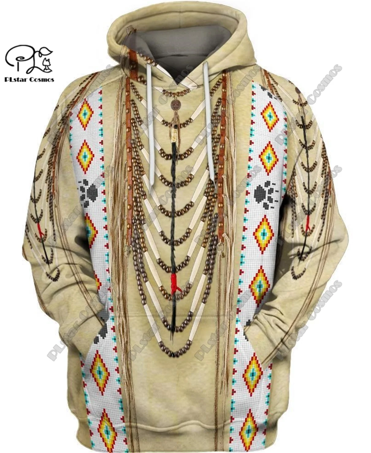 PLstar Cosmos 3D printed retro Aboriginal tribal totem feather pattern casual unisex new hoodie/sweatshirt/zipper hoodie F-4