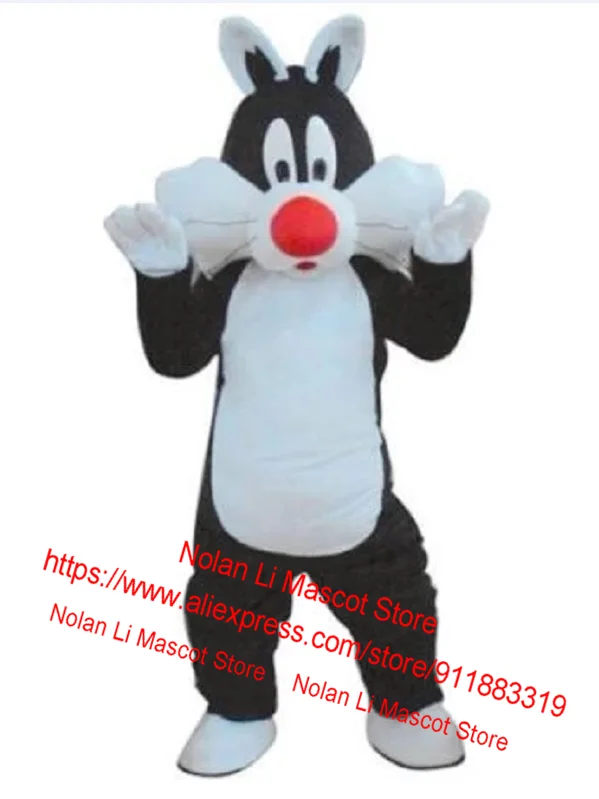 Personalizado preto e branco gato mascote traje, vestido extravagante, festa de aniversário, adulto Role Play, Halloween Carnaval presente, Novo, 828