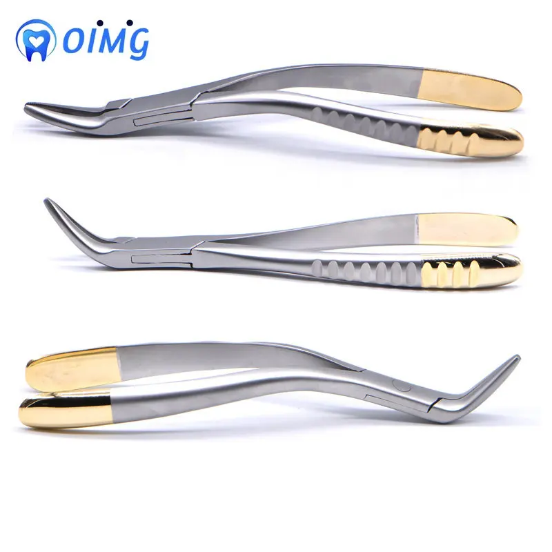 Dental Residual Root Tweezers Tooth Extraction Forceps Curved Maxillary Mandibular Teeth Universal Pliers Dentist Tools 1pc