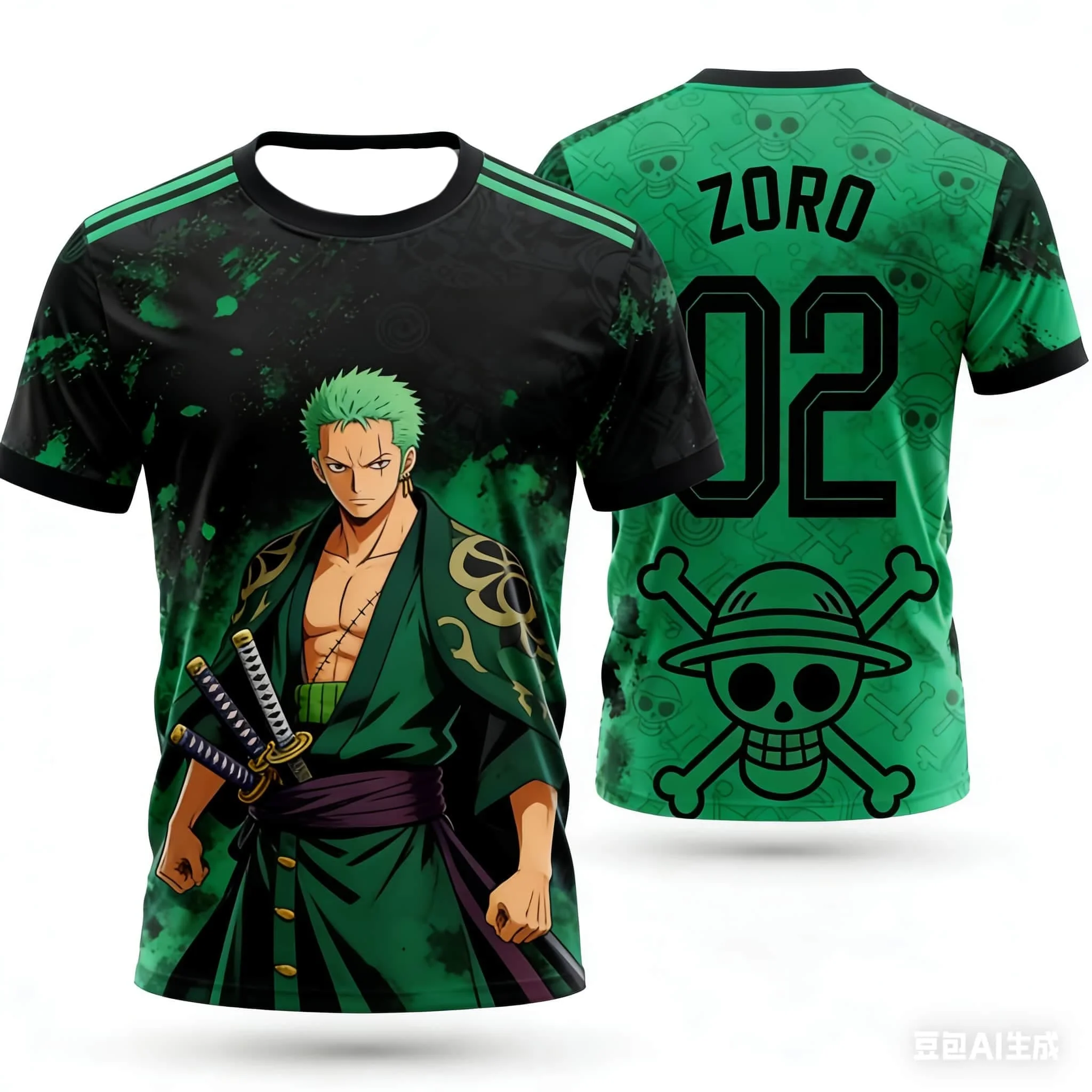 2026 Summer Japan One Piece Luffy Football Jersey Men T-shirt Football Special Jersey Adult Family Matching Quick-Drying T-shirt view 4