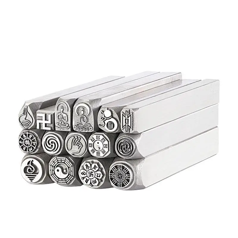 Eight Trigrams Auspicious Sayings Gold and Silver Steel Stamp Jewellery Engraving Knife Necklace Bracelet Hand-hammered Mould