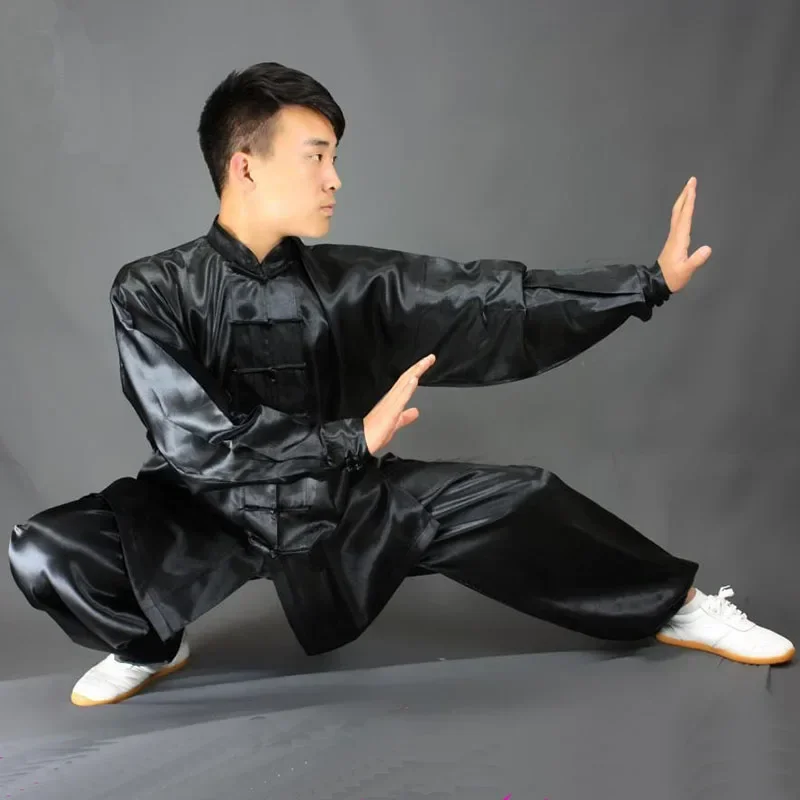 

Children Adult Satin Performance Dance Costumes Morning Gymnastics Wushu Suit Chinese Traditional Tai Chi Kung Fu Uniforms