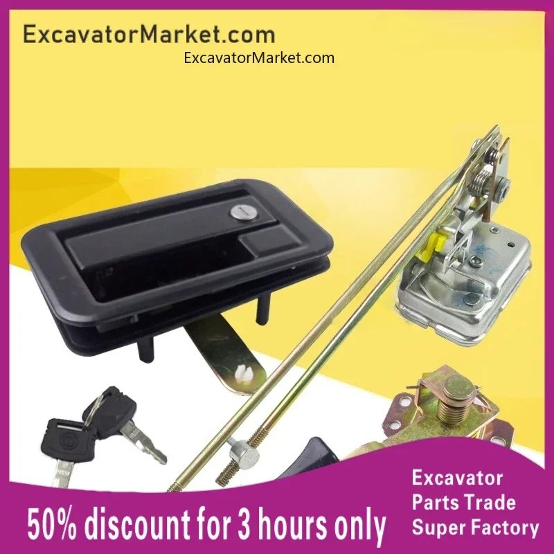 For SANY SY 215 225 235 285-9 8S cab door lock assembly Inside and outside handle excavator accessories For excavator