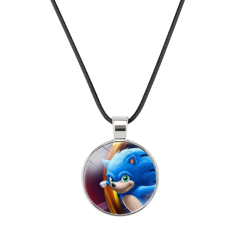 Sonic Time Gem Colar Pingente, corda de cera macia, não alérgica para meninos e meninas, legal e deslumbrante, alta qualidade, novo