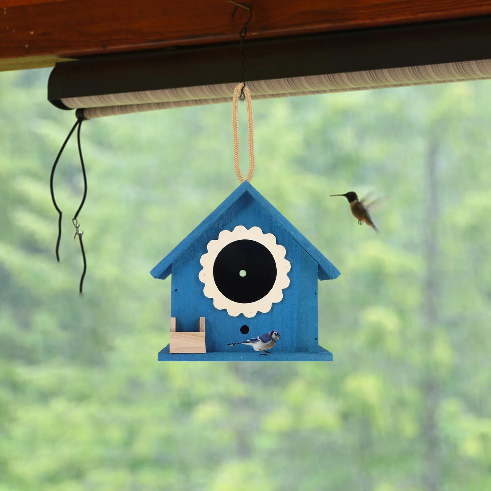 

Outdoor Decor Wooden Bird House Nest Birdhouses for outside Feeder Decorative Decoration